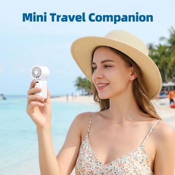 Prenosný mini ručný ventilátor: Osobný cestovný USB ventilátor so 100-stupňovým turbo chladením,