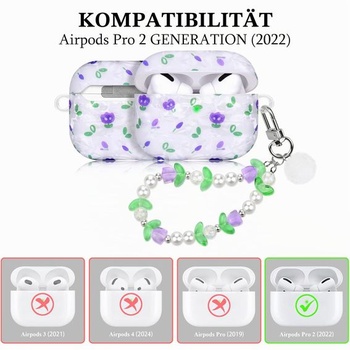 Kompatibilný s puzdrom AirPods Pro 2, pevný nárazuvzdorný ochranný kryt pre AirPods Pro 2.