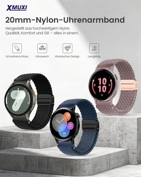 XMUXI 20mm nylonový řemínek kompatibilní s Samsung Galaxy 7/6/5/4 40mm 44mm/Galaxy 6 Classic/5
