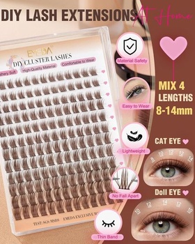EMEDA Hnedé zhluky rias Prírodné jednotlivé riasy Jemné DIY predĺženie rias D Curl riasy s tenkým