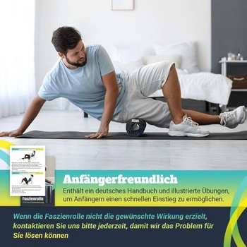 GYMERK Fascia Roller strednej tvrdosti, penový valec (33 x 14 cm), samomasážna fascia valec pre