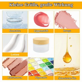 12 skleněných dóz o objemu 10 ml, kelímky na krém, malé průhledné dózy na mast, dózy na krém