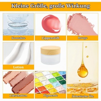 12 sklenených dóz s objemom 10 ml, tégliky na krém, malé priehľadné dózy na masť, dózy na krém