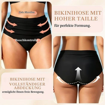 Dámske bikiny Vicloon s vysokým pásom, skladané bikiny s vysokým pásom pre ženy, klasické čierne
