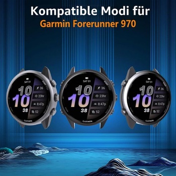 [2 kusy] Pouzdro a ochranný kryt displeje pro Garmin Forerunner 970 47 mm, pevné PC vojenské