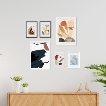 4 obrazové rámy A4-21 x 29,7 cm, DIN A4 obrazové rámy biele 4x A4