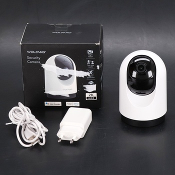 WOLFANG Vnútorná 2K bezpečnostná kamera, WiFi vnútorná kamera s 360 ° PTZ, automatickým sledovaním a