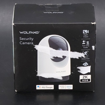 WOLFANG Vnútorná 2K bezpečnostná kamera, WiFi vnútorná kamera s 360 ° PTZ, automatickým sledovaním a