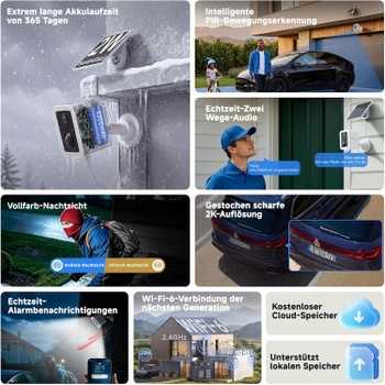 IP kamera VSTARCAM 2K, so solárnym panelom