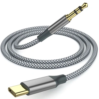 Kabel Henrety USB-C na 3,5mm AUX, adaptér z USB-C na samec,…