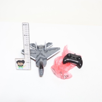 DEERC 2CH F22 Raptor RC lietadlo so svetlami, diaľkovo ovládaná stíhačka, 2,4 GHz 6osý gyroskopický