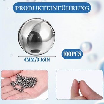 100 oceľových miešacích guličiek, miešacie guličky na laky na nechty 4 mm/0,16