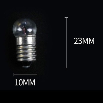 DC 50 kusov E10 2,5V 0,3A teplá biela žiarovka miniatúrne skrutkovacie pätice 2,5V