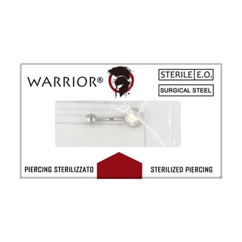 Piercing do pupíku válečníka, STERILNÍ, chirurgická ocel 316L, zakřivená činka, klasické základní