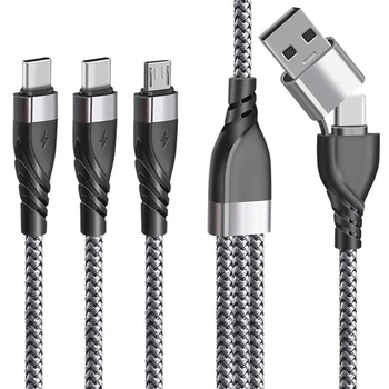 Multi USB kábel, univerzálny 5v1 rýchlonabíjací kábel s 2…