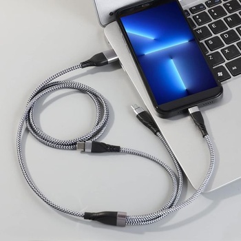Multi USB kábel, univerzálny 5v1 rýchlonabíjací kábel s 2 portami typu C a micro USB, multinabíjací