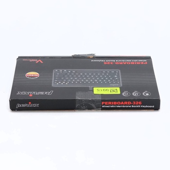 Perixx PERIBOARD-326 Kabelová mini USB podsvícená klávesnice s plochými klávesami, US QWERTY