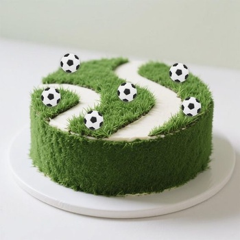 24dielne 3D krúžky na ozdobu tort s futbalovým motívom, ozdoby na torty so športovými motívmi,