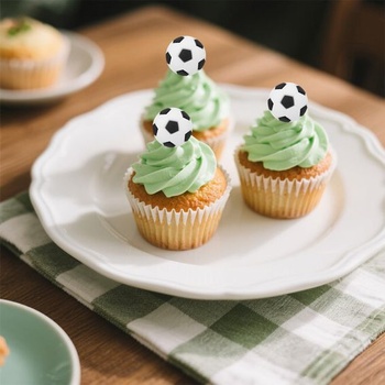 24dielne 3D krúžky na ozdobu tort s futbalovým motívom, ozdoby na torty so športovými motívmi,