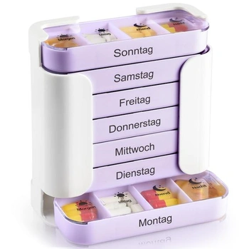 7denní organizér na léky se 4 přihrádkami [XL velká…