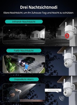 Vonkajšia/vnútorná bezpečnostná kamera Reobiux 1080P, vonkajšia/vnútorná kamera s farebným nočným