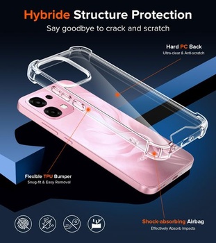 Průhledné pouzdro ivoler nežloutne pro Oppo A6 Pro 4G/5G s nárazuvzdornými rohovými chrániči,