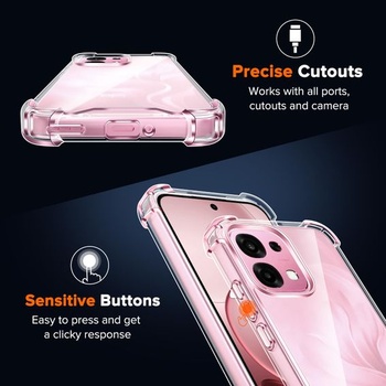 Priehľadné puzdro ivoler nežltne pre Oppo A6 Pro 4G/5G s nárazuvzdornými rohovými chráničmi,