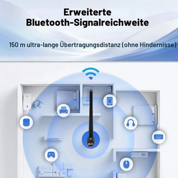 Bluetooth 6.0 adaptér s USB dongle pre PC, mini USB Bluetooth adaptér s 5dBi anténou pre Windows