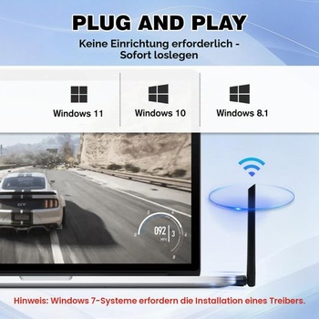 Bluetooth 6.0 adaptér s USB dongle pro PC, mini USB Bluetooth adaptér s 5dBi anténou pro Windows
