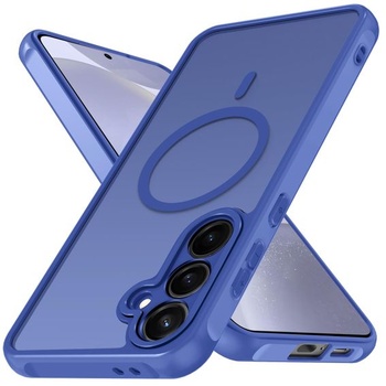 Matný magnetický kryt ivoler v oceánskej modrej farbe pre Samsung Galaxy S25 5G / S24 5G,