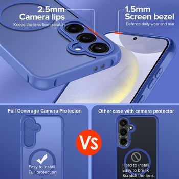 Matný magnetický kryt ivoler v oceánskej modrej farbe pre Samsung Galaxy S25 5G / S24 5G,