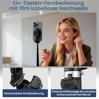 Magnetická selfie tyč 4 v 1 s dálkovým ovládáním Bluetooth