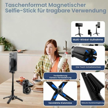 Magnetická selfie tyč 4 v 1 s dálkovým ovládáním Bluetooth