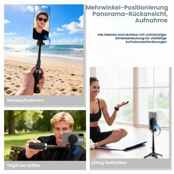 Magnetická selfie tyč 4 v 1 s dálkovým ovládáním Bluetooth