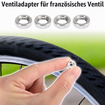 Adaptér na hustilku vzduchu X AUTOHAUX s francúzskym ventilom pre bicykel 4X strieborný