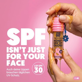 ANDbeauty Lesk na pery s medovým kvapkaním SPF 30 – Trblietavý olej na pery s UV ochranou, pre vysoký