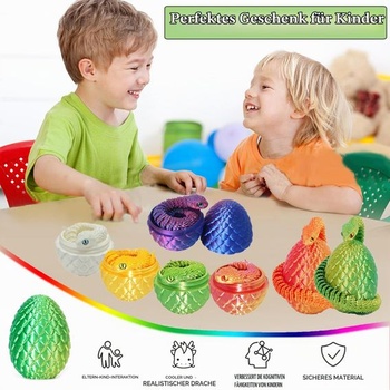 30 cm 3D tištěný had s vejcem - 3D figurka hada ve velikonočních vajíčkách, kloubový had -