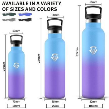 Fľaša na vodu z nerezovej ocele, 750 ml, bez BPA, so slamkou, na každodenné použitie, do auta,