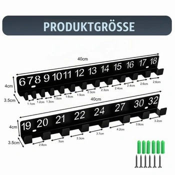 2dílný nástěnný držák na nářadí, nástěnný držák na nářadí, nástěnný držák na kleště s číselným