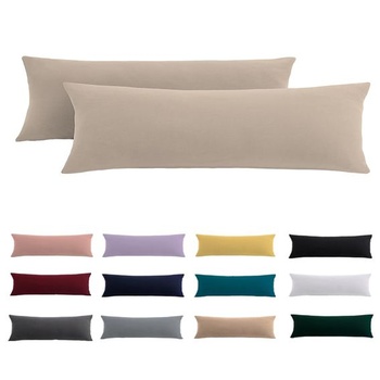 Obliečka na vankúš Beqnat na bočné spanie 40x145, 2 ks, teplá béžová farba, teplá béžová 40 x 145 cm