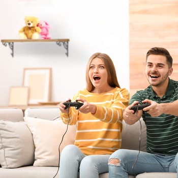 Konzoly na police Relaxdays v antickom štýle, sada 2 kusov, veľkosť M, liatinové podpery políc,