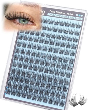 Prírodné predĺženie rias Wispy Lash Cluster, Prírodné zhlukové riasy, C-kučeravé umelé riasy, 10-16