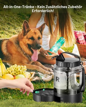 Fľaša na vodu pre psov lesotc 2200 ml, prenosná XXL extra veľká fľaša na vodu pre psov na cesty -