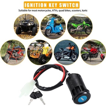 Greluma 1dielny motocyklový 2vodičový kľúč zapaľovania kompatibilný s Taotao Sunl ATV Quad Dirt