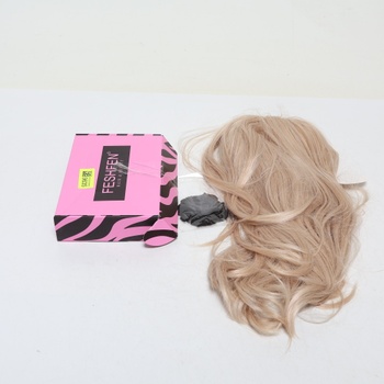 FESHFEN Parochne s čipkovou prednou časťou a ofinou, 45 cm dlhé, Dámske parochne, Blond syntetické