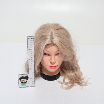 FESHFEN Parochne s čipkovou prednou časťou a ofinou, 45 cm dlhé, Dámske parochne, Blond syntetické