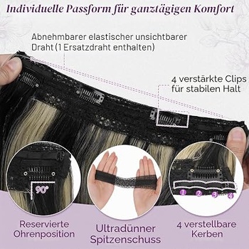 Dámska parochňa BARSDAR čierna a blond vlnitá