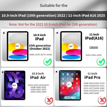 Puzdro CACOE pre iPad (A16) 11./10. generácie (2025/2022) s ochranou displeja, melónovo červená