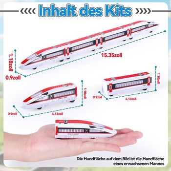 VBACALA 4dielna detská vláčik, vláčik s magnetickým pripojením pre drevené koľaje, lokomotíva s