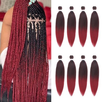 Xtrend 16 palcové EZ vrkôčiky, 8 balení, ombre Bunbundy, predpäté, ľahké zapletanie, predlžovanie